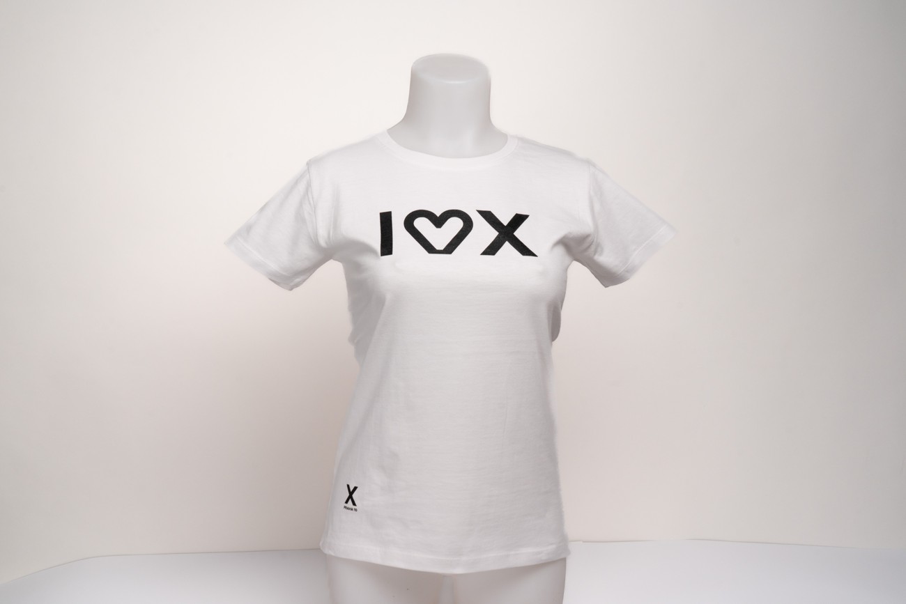 Triko dámské bílé s potiskem I love X